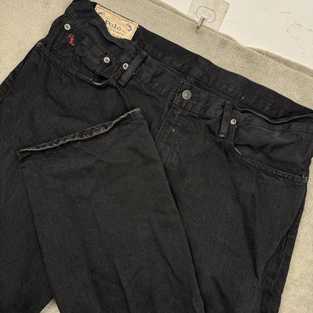 Polo Ralph Lauren Thompson Relaxed Jeans Mens 36x32 Black Excellent Denim Pants
